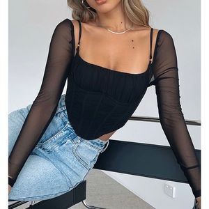 More than a basic long sleeve bustier black